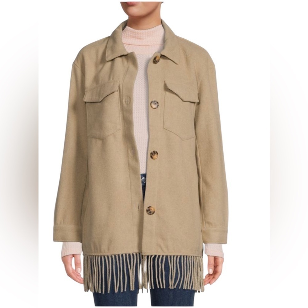Laundry By Shelli Segal Tan Utility Jacket Lightweight Casual